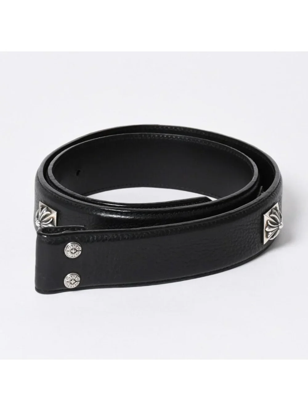 Chrome Hearts Pyramid Pls Studs Zero Belt Strap 32 Leather 925 Sterling Silver